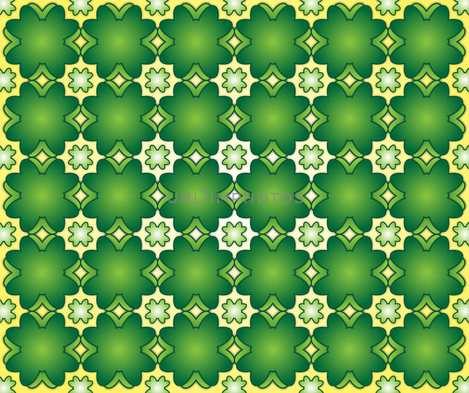 background of green quatrefoil by Ahojdoma