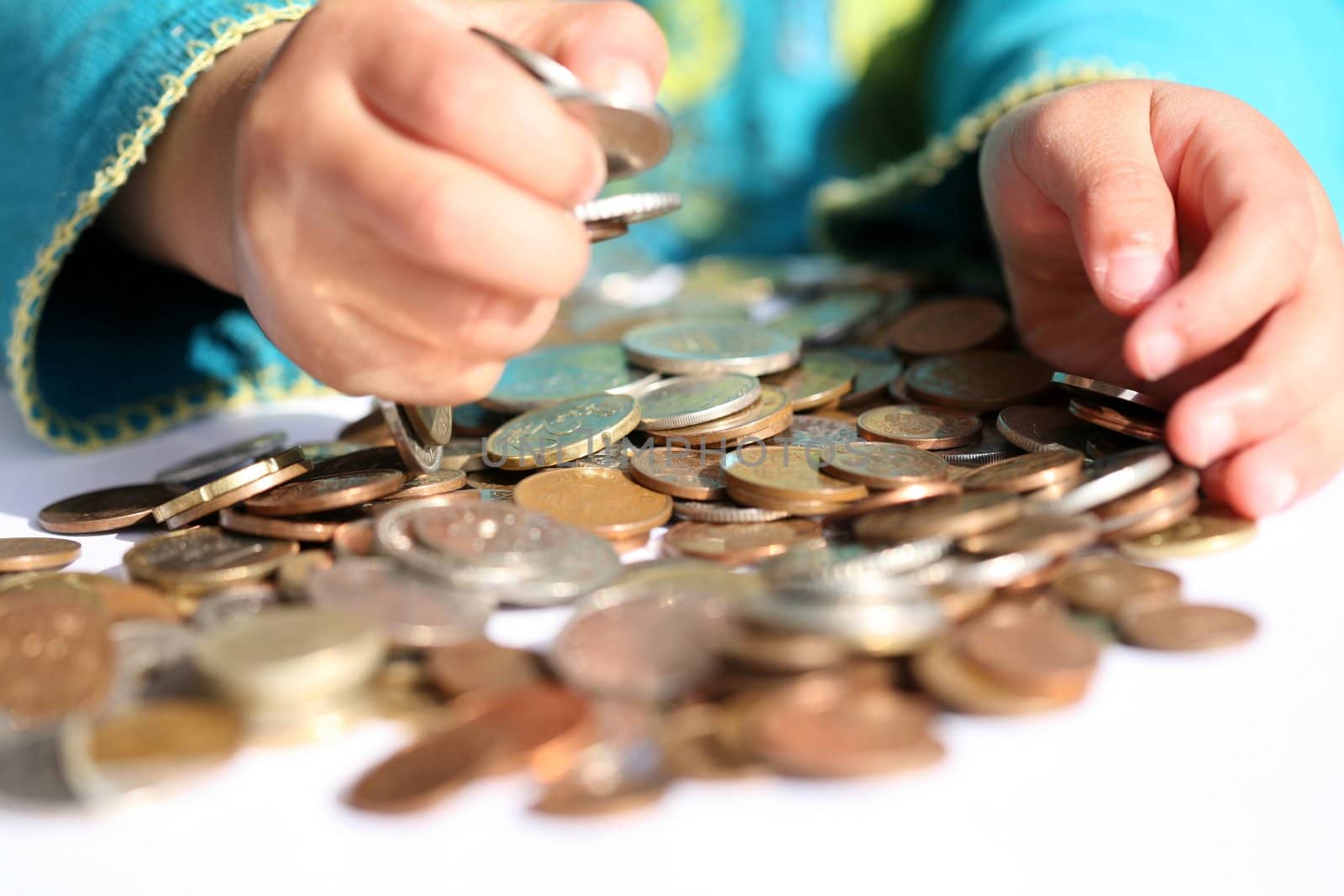 Child playing with money