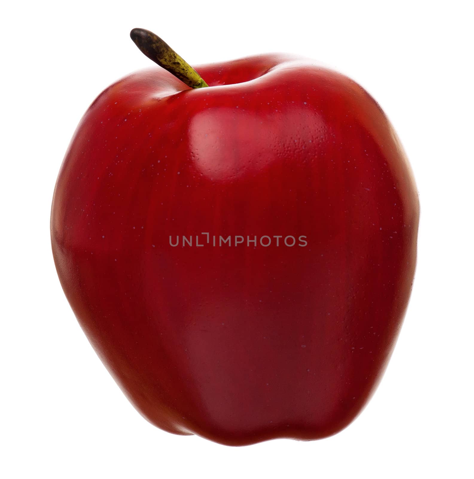 Artificial red apple, isolated on white background