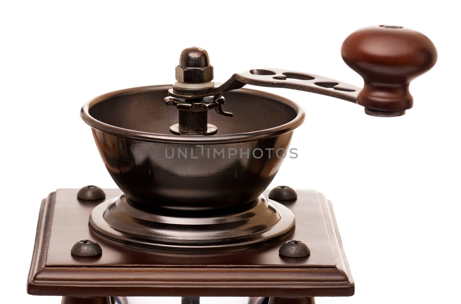 Manual coffee grinder, isolated on a white background