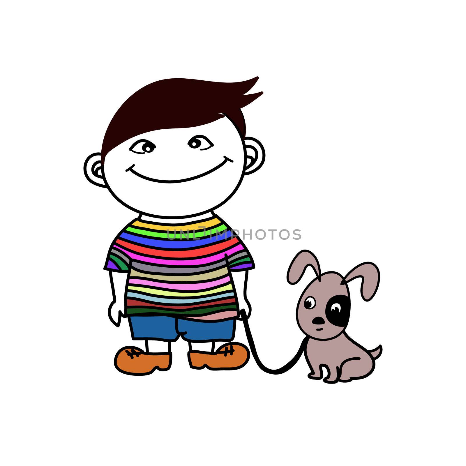 Boy with Dog friend by jukurae