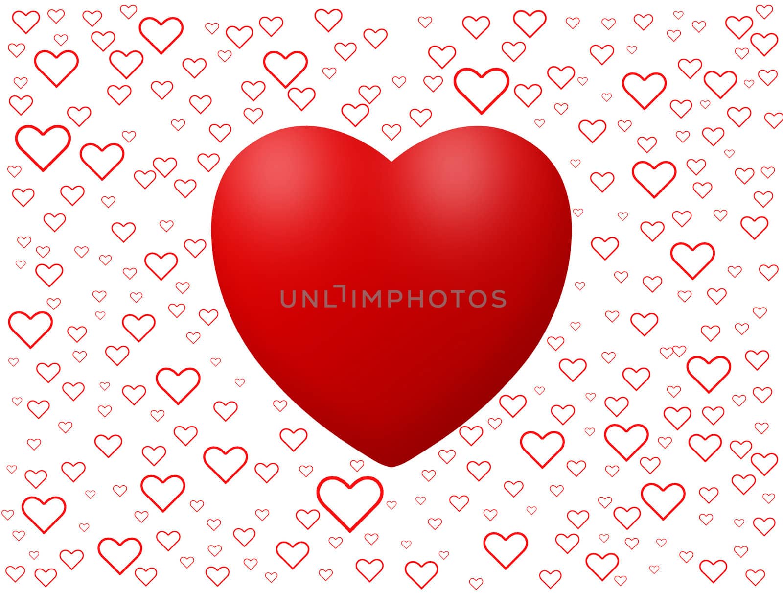 Love background with hearts isolated on white by Sevaljevic