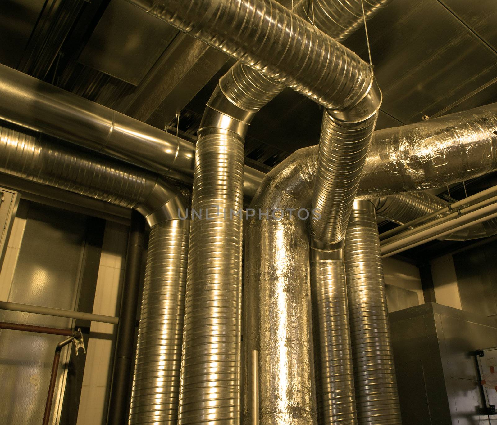 Ventilation pipes of industrial air condition