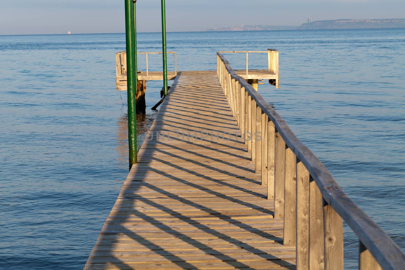 The wooden platform in Dardanelles. The view from Asia on Europe