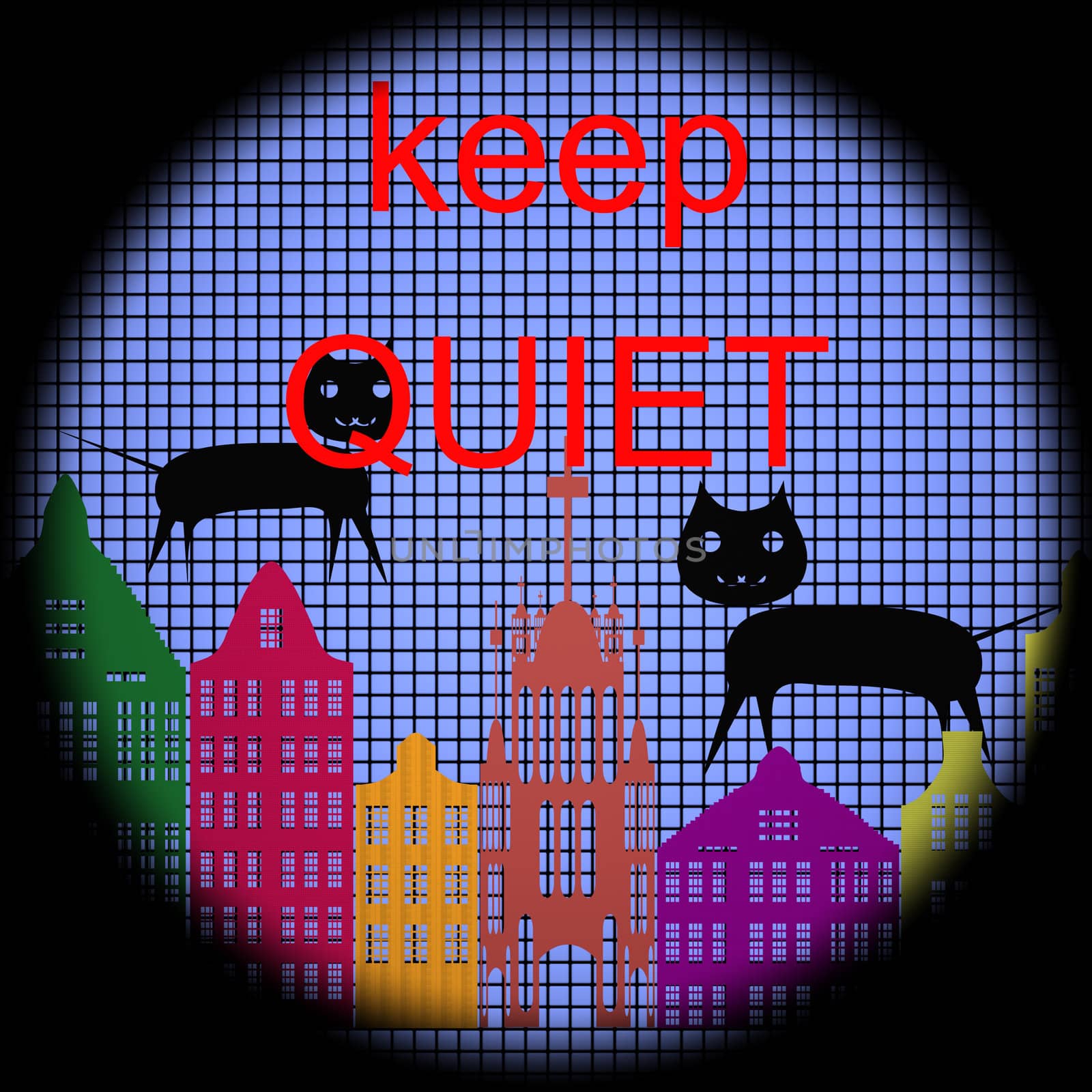 Keep Quiet Icon on Checkered Background
