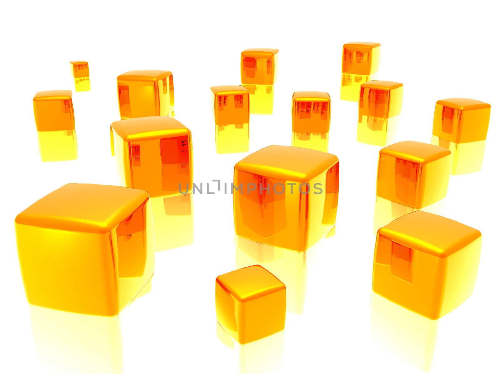 Golden cubes by MartMartov