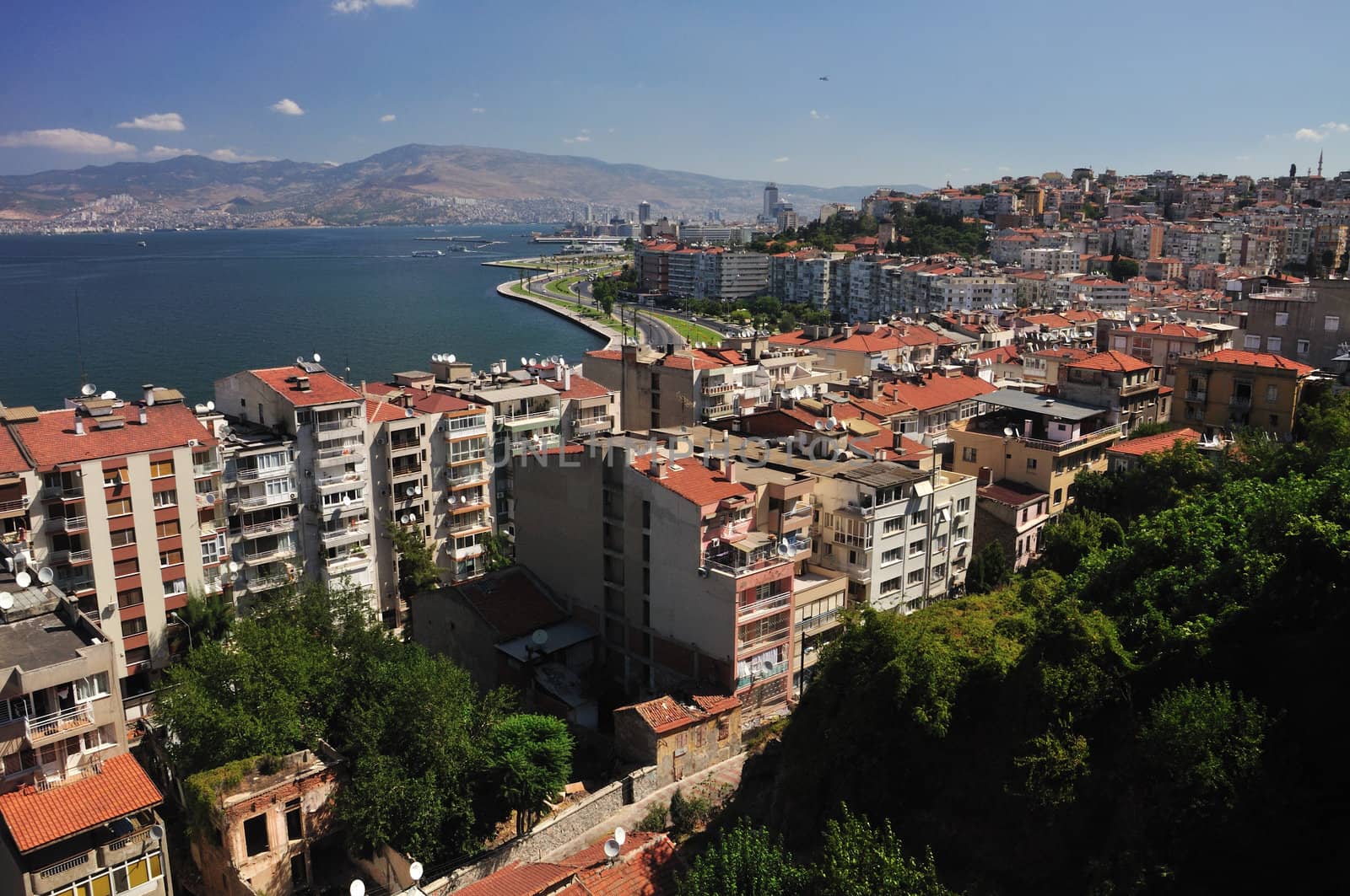 General view on Izmir, Turkey (sunny day)
