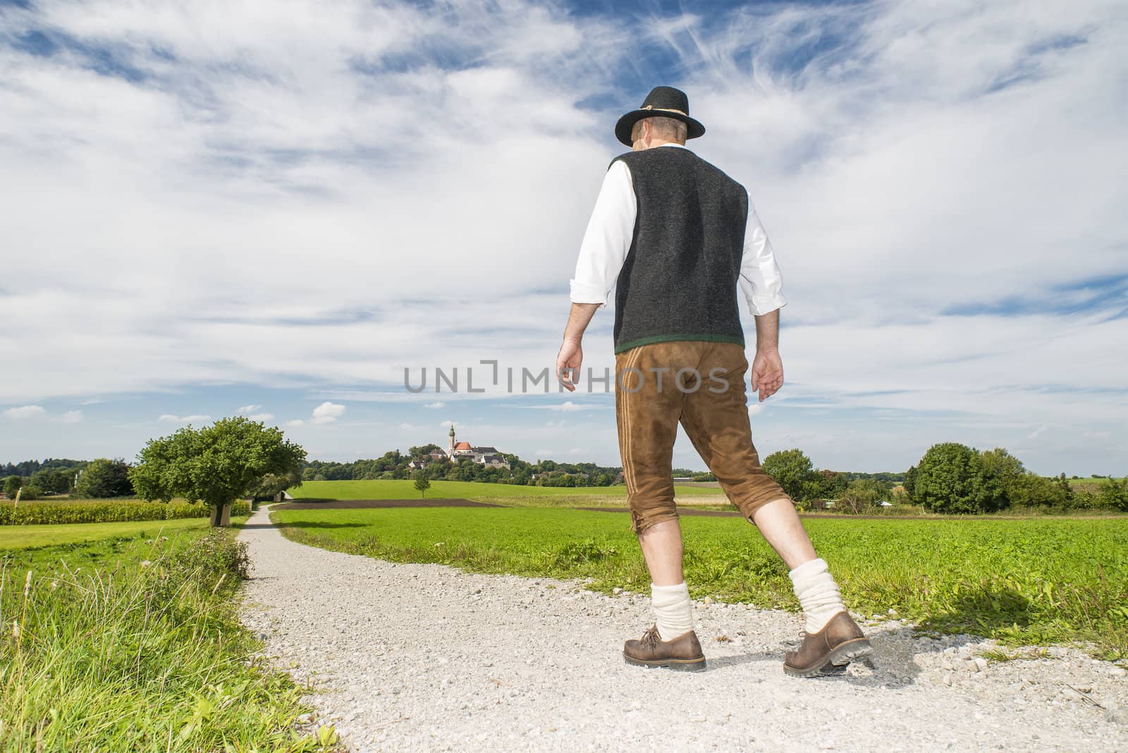 Bavarian man going to monastery Andechs by w20er