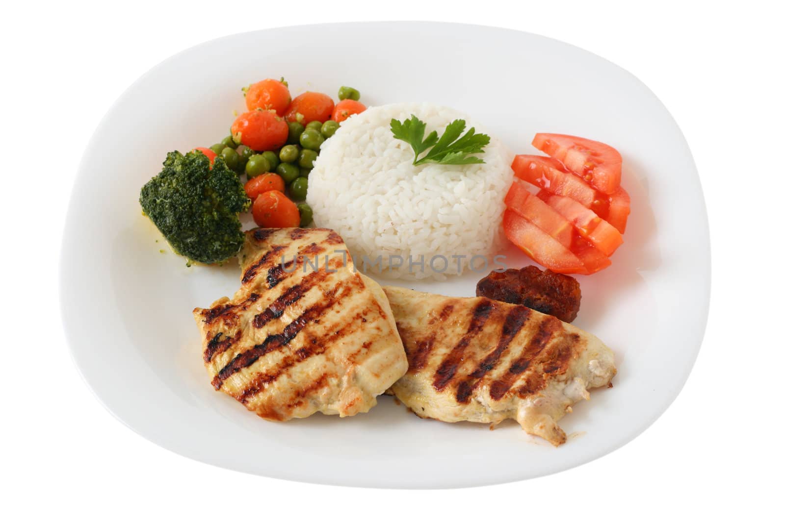 grilled chicken with boiled rice by nataliamylova