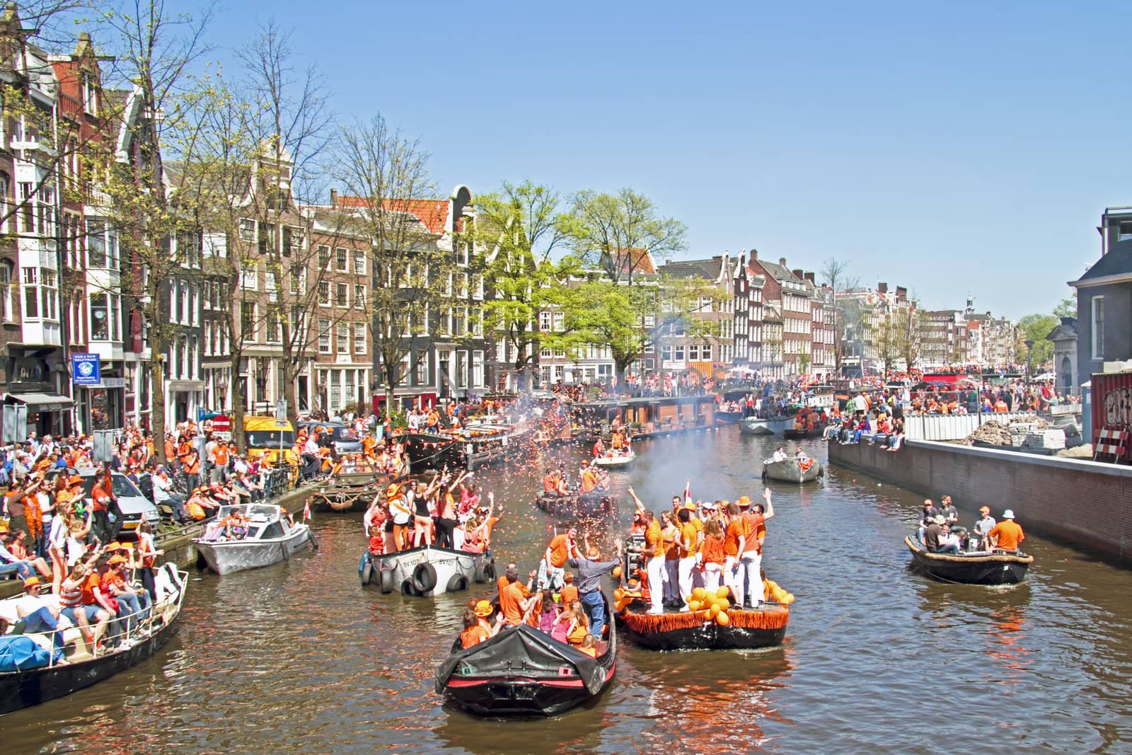 AMSTERDAM - APRIL 30: Celebration of queensday on April 30, 2012 in Amsterdam, The Netherlands