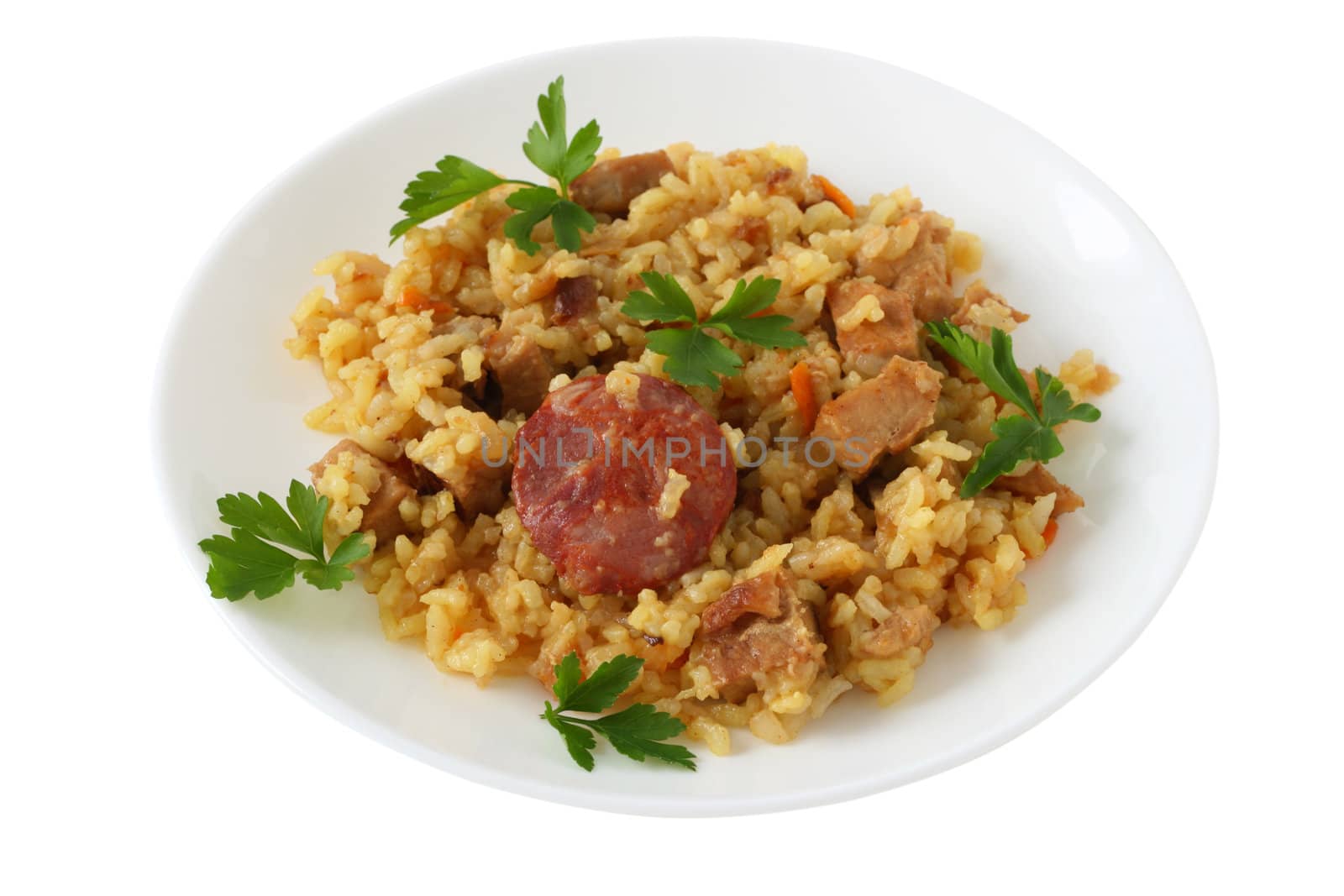 rice with sausages