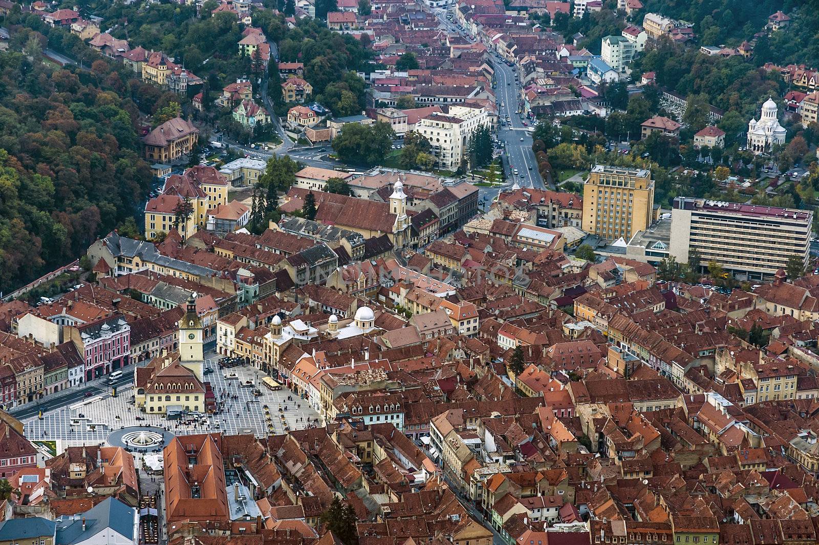 View of the city of Brasov in Romania