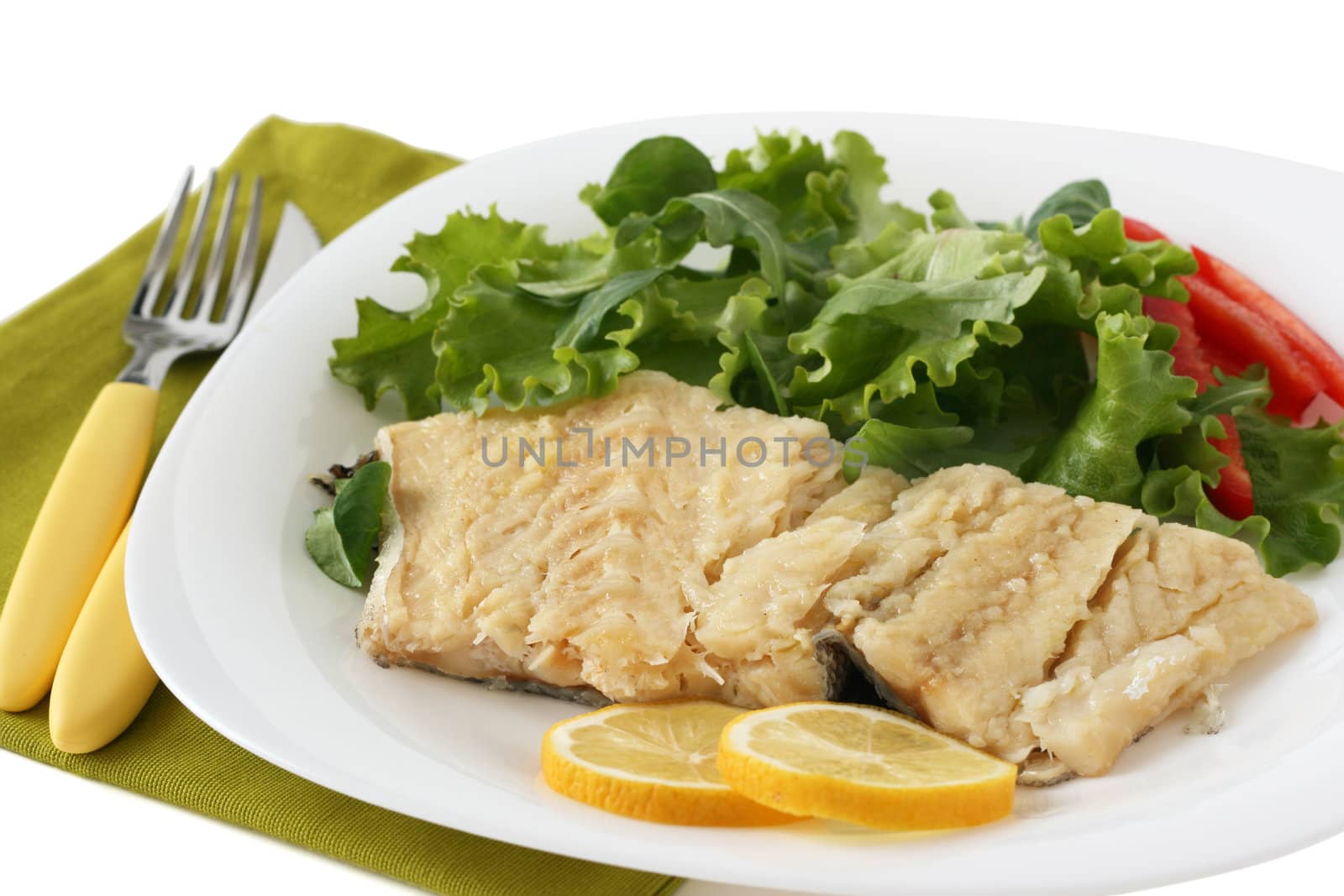 boiled codfish with salad by nataliamylova