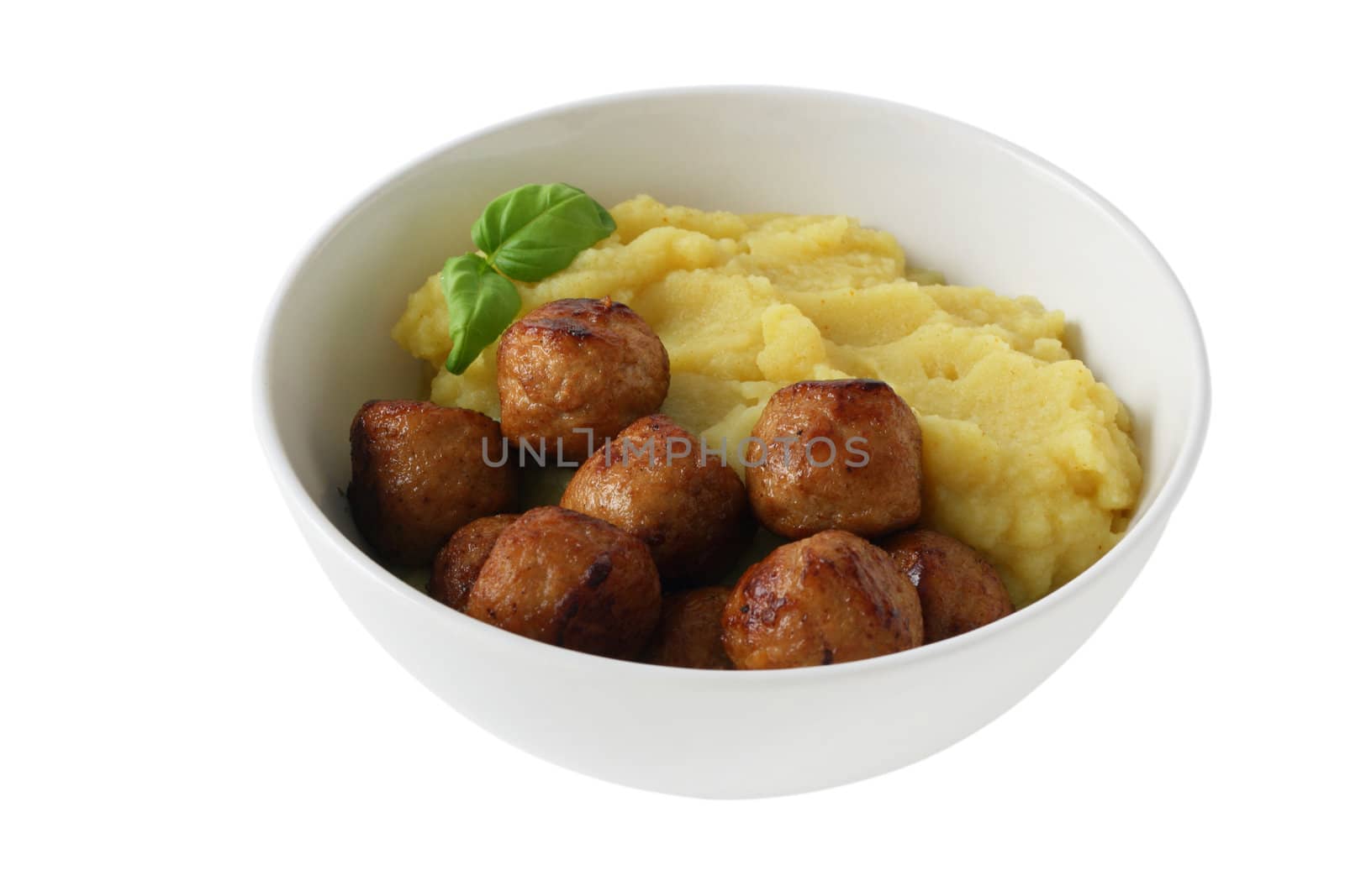 meatballs with mashed potato
