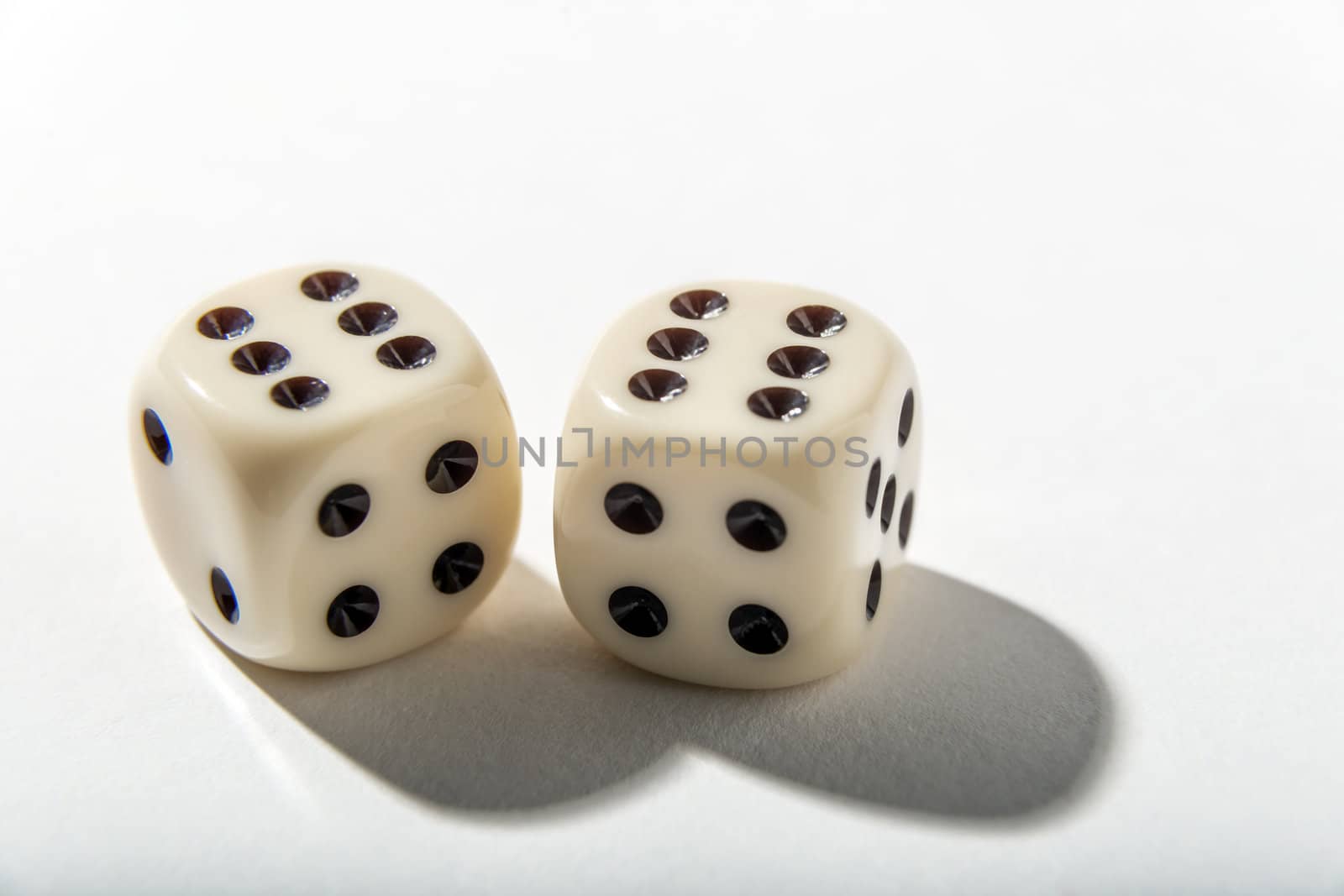 Two dices on white background