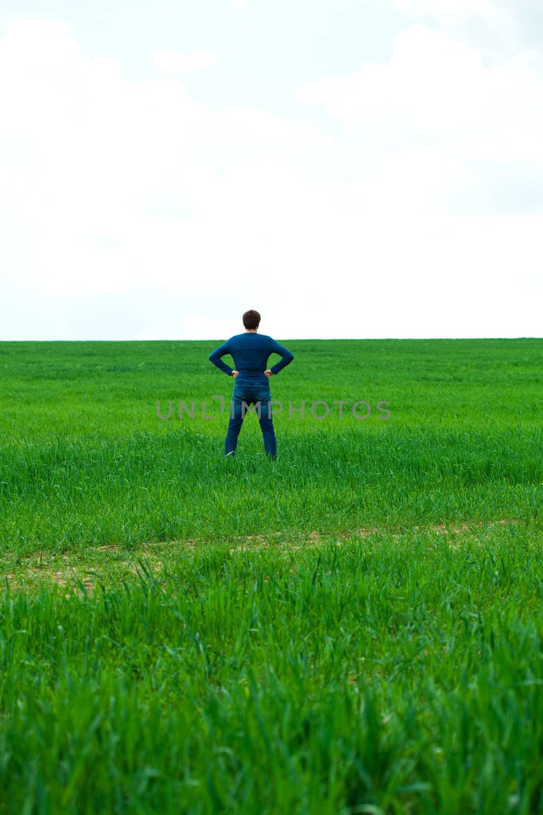 man in the field