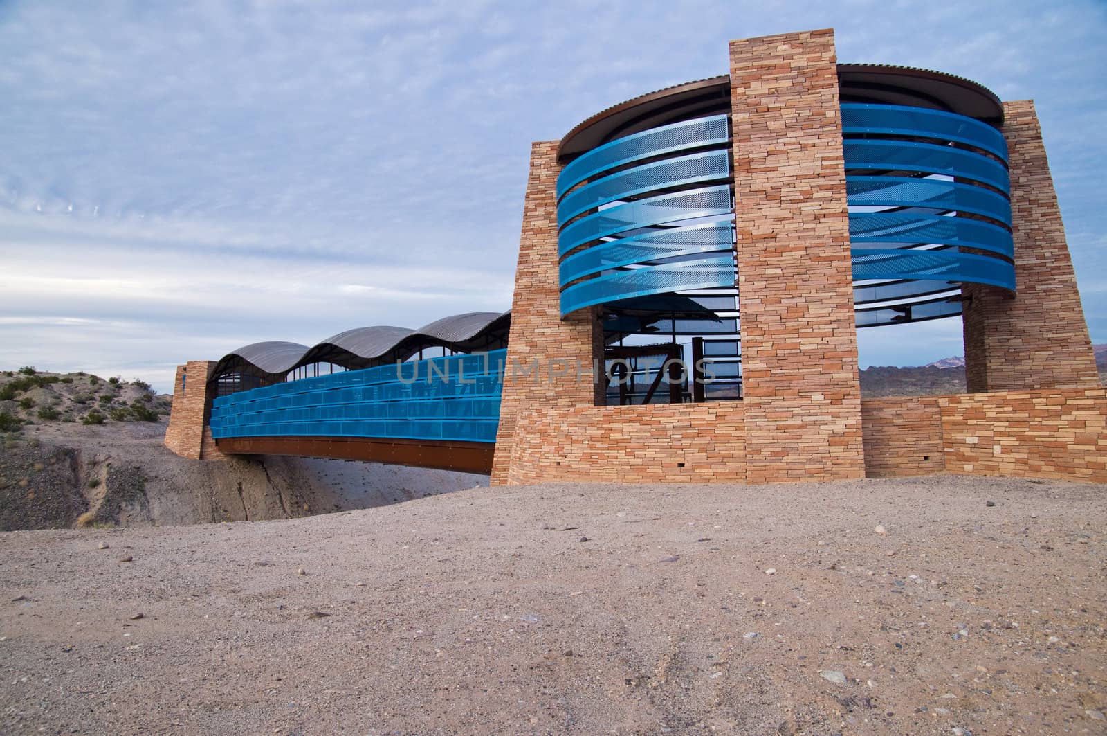 Modern colorful bridge in desert Laughlin, Nevada