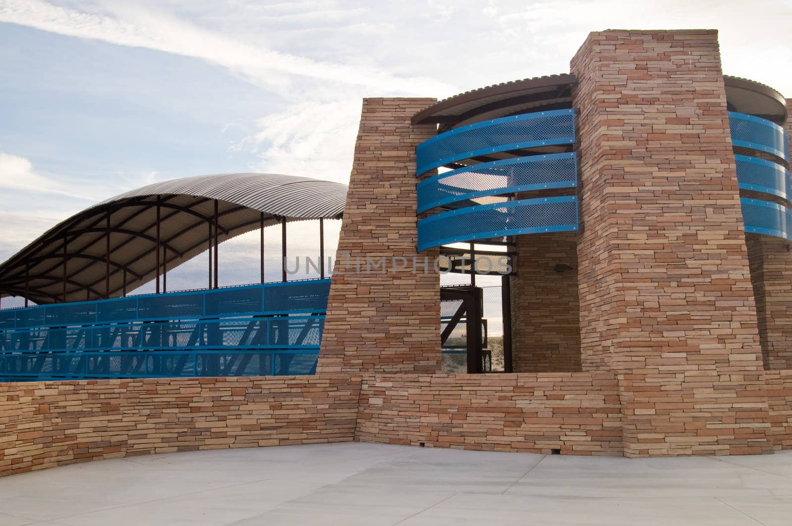 Modern construction of pedestrian bridge at Laughlin, Nevada USA