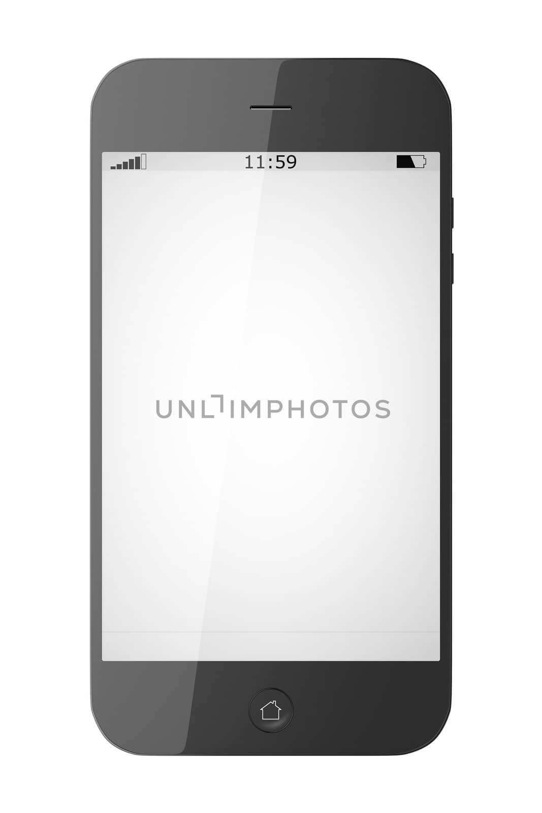 A smart phone isolated on white background