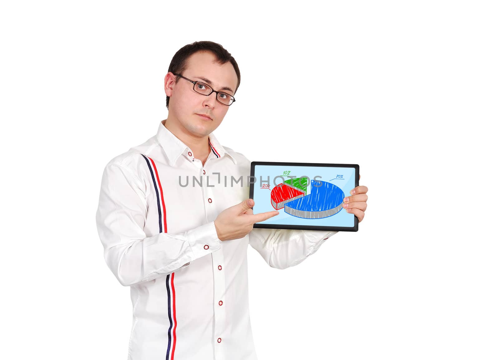 businessman holding tablet by vetkit