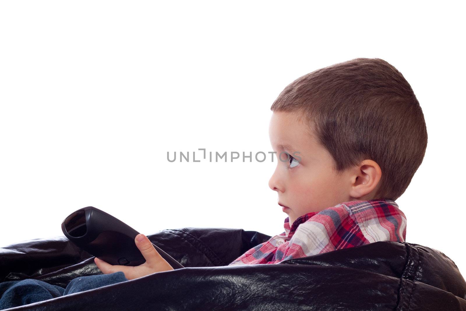 Cute little boy with a remote control