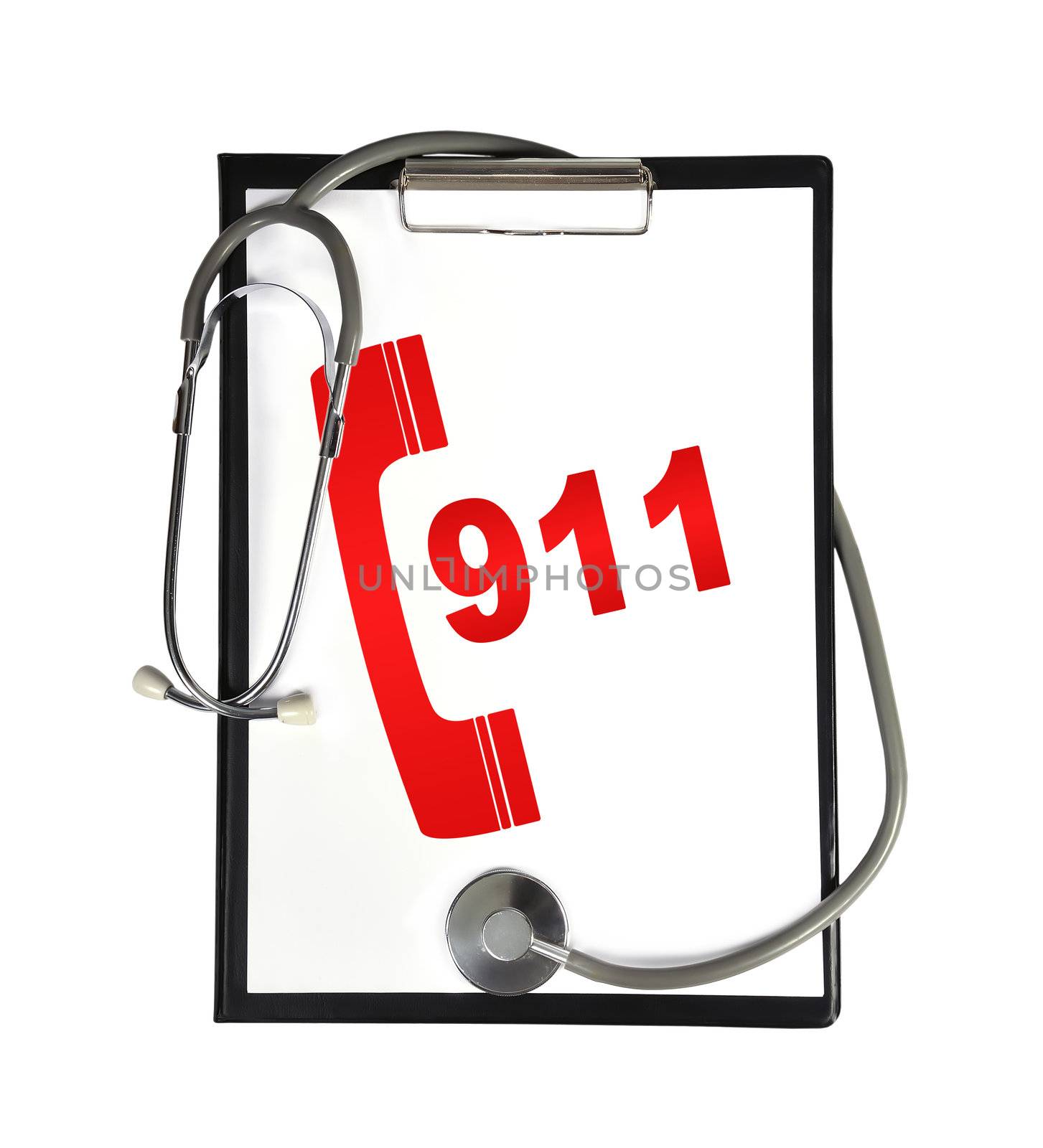 clipboard with 911 sign by vetkit