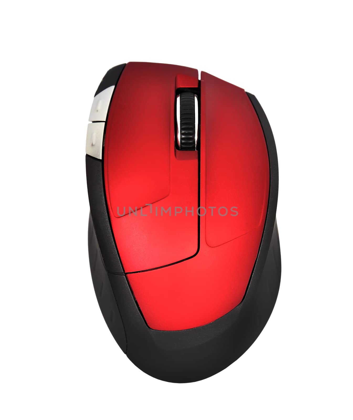 red computer mouse isolated on white