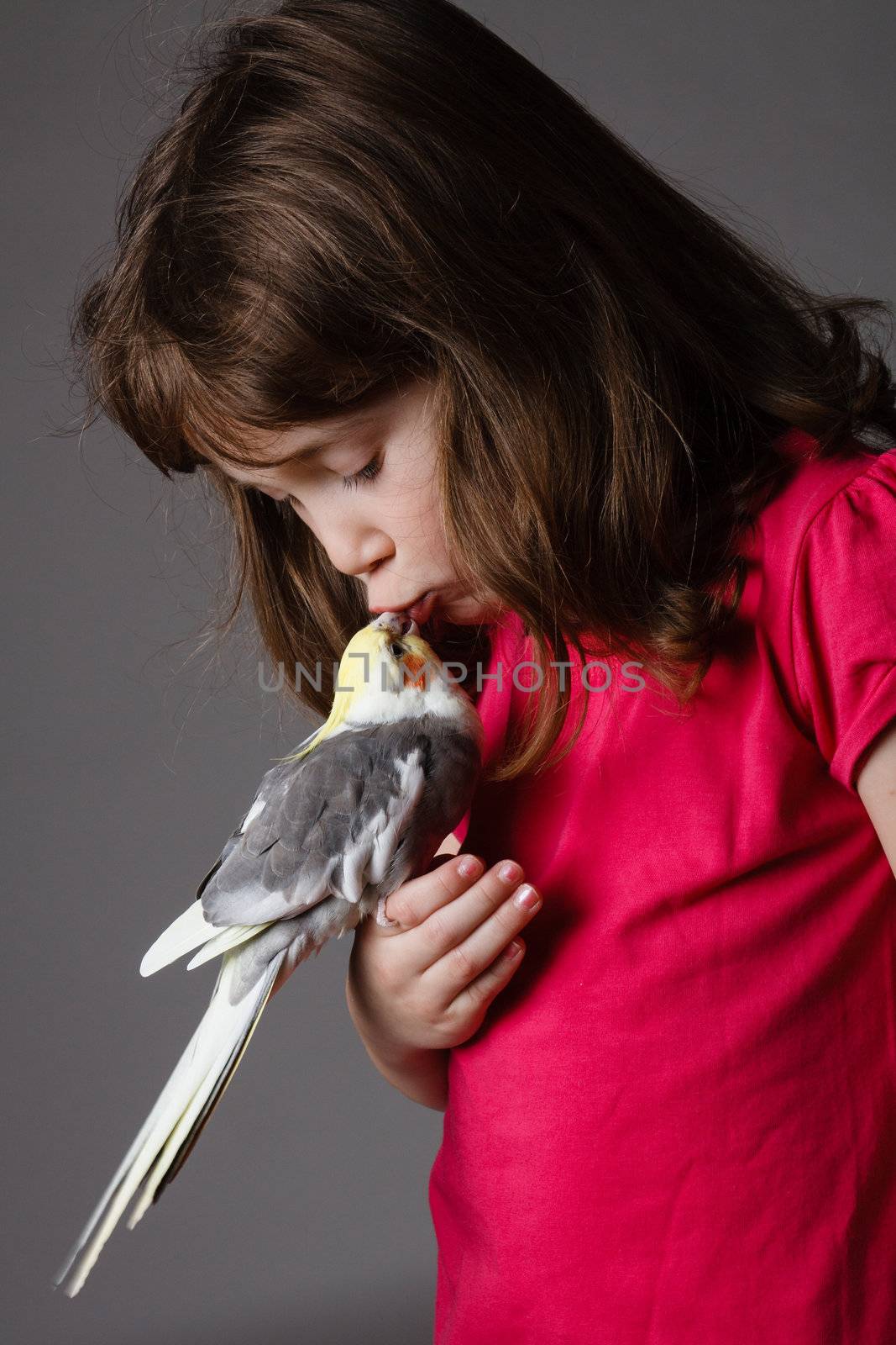 Girl with a cockatiel by Talanis
