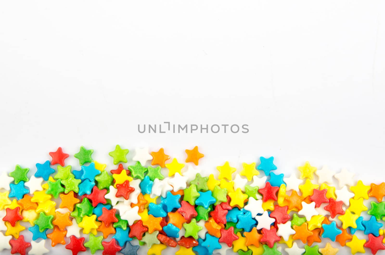 Multicolored stars isolated on a white background