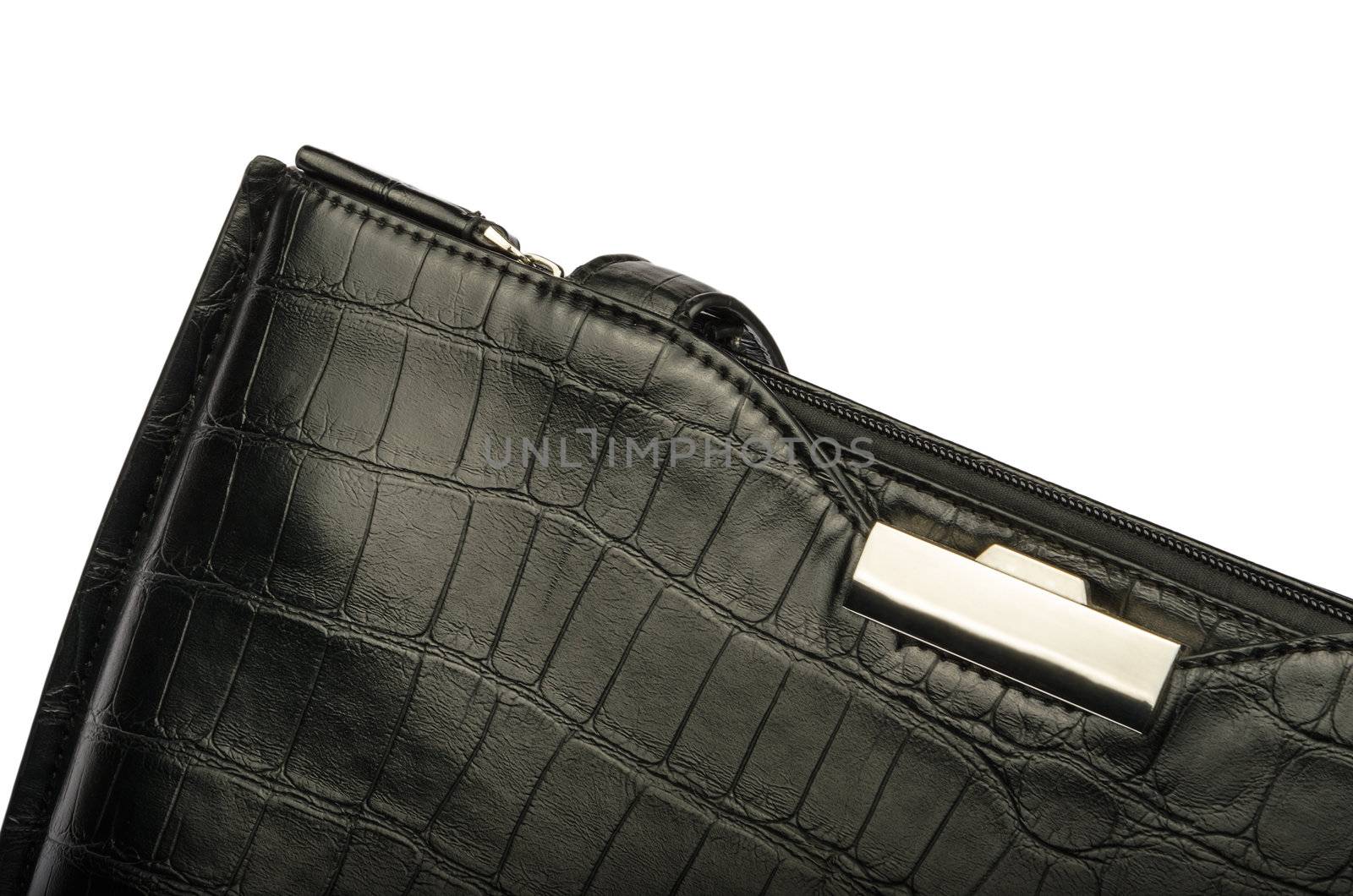 A black business bag isolated on white background by velislava