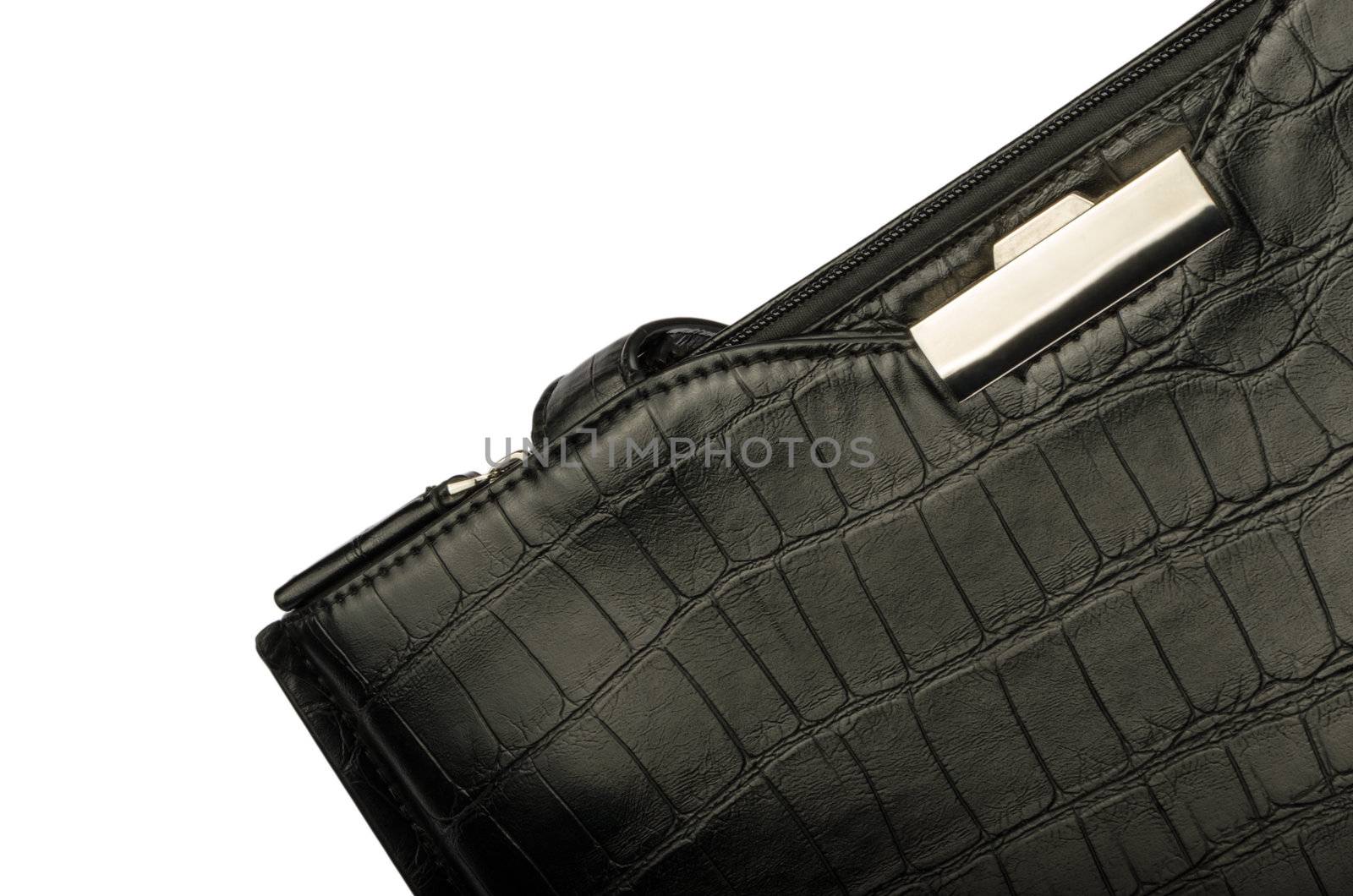 A black business bag isolated on white background