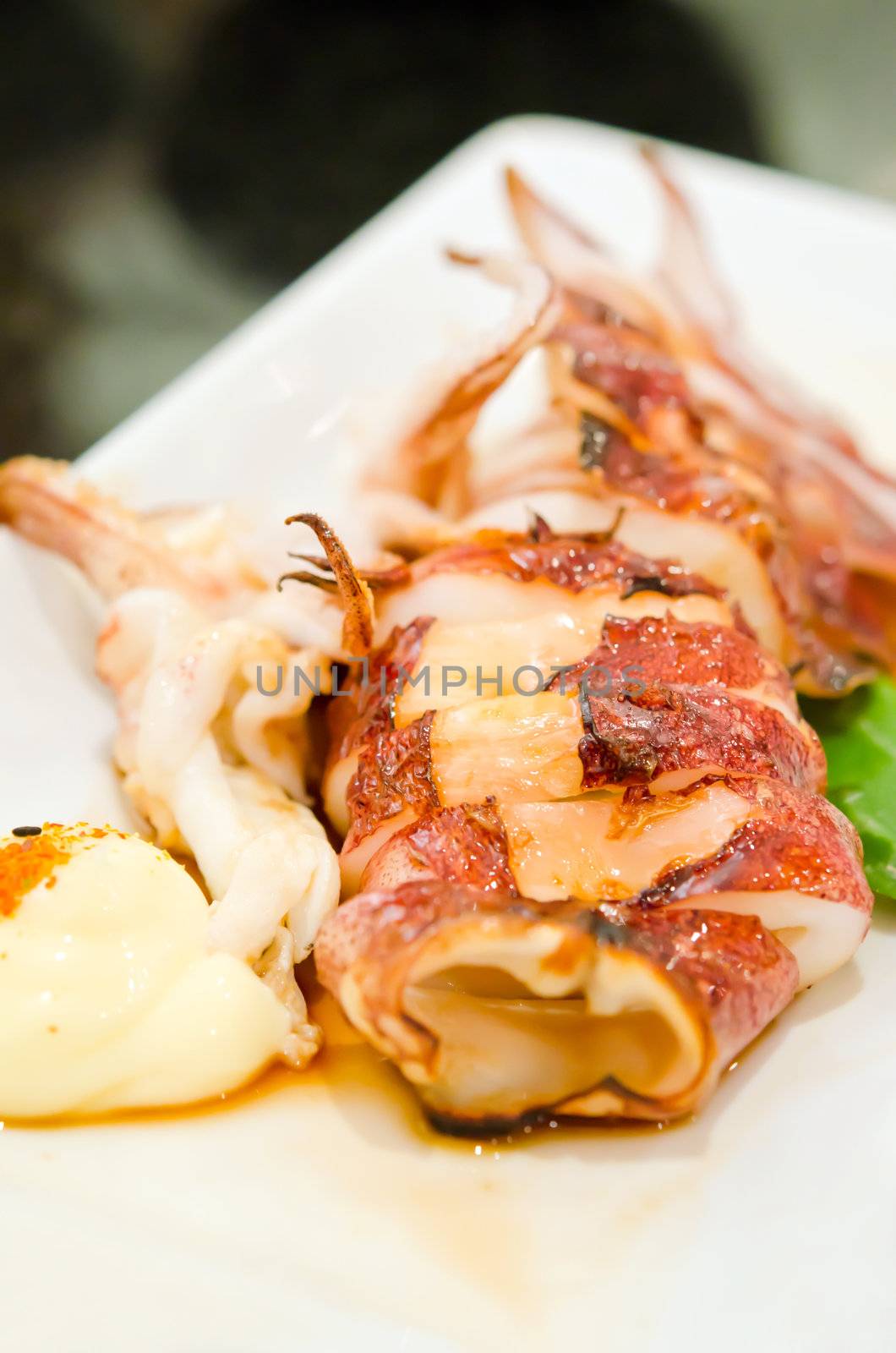 deep fried squid (ika teriyaki), Japanese food