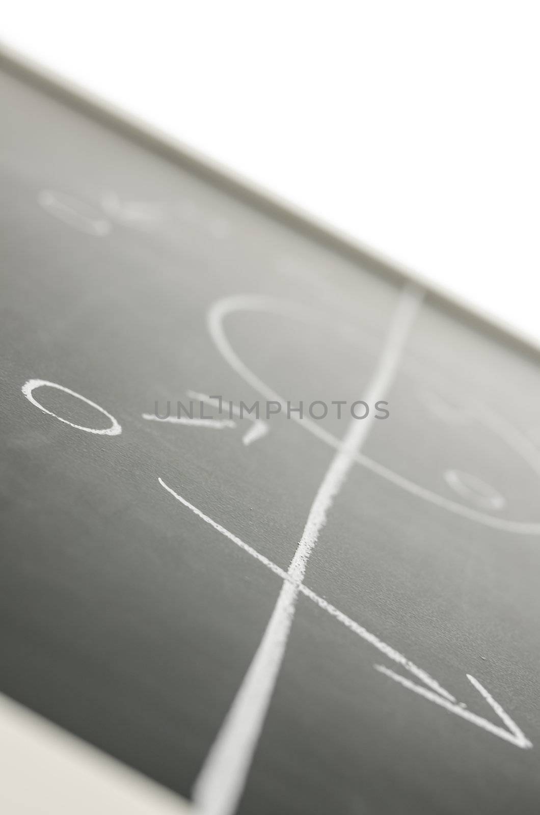 Detail of a football strategy drawn on a board.