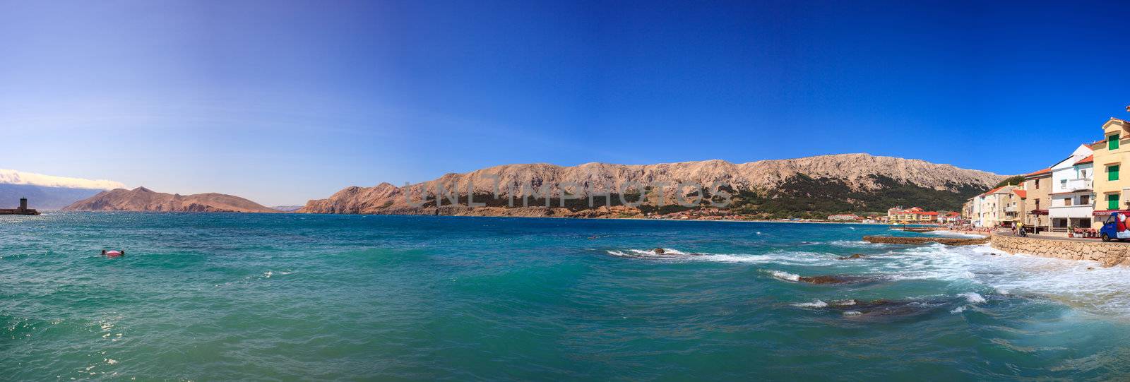 View of Baska, Krk island in Dalmatia - Croatia