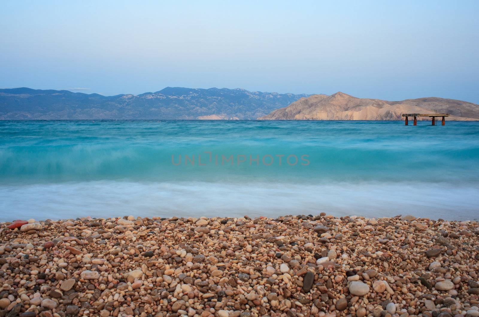 View of Baska, Krk island in Dalmatia - Croatia