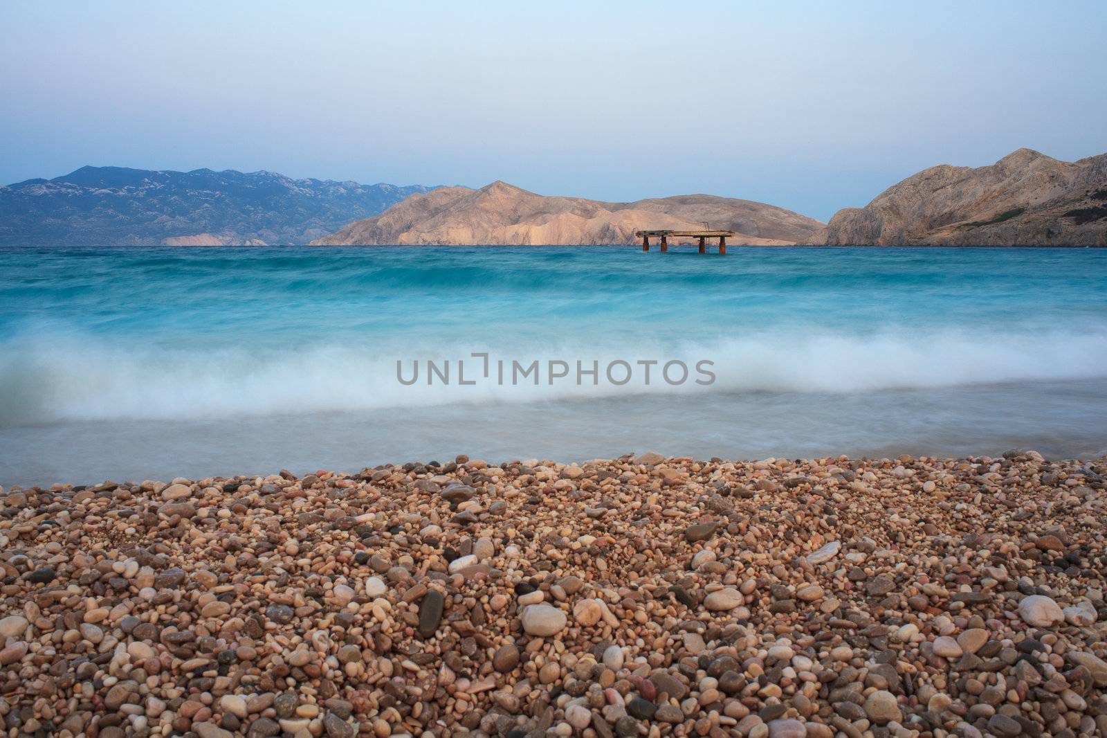 View of Baska, Krk island in Dalmatia - Croatia