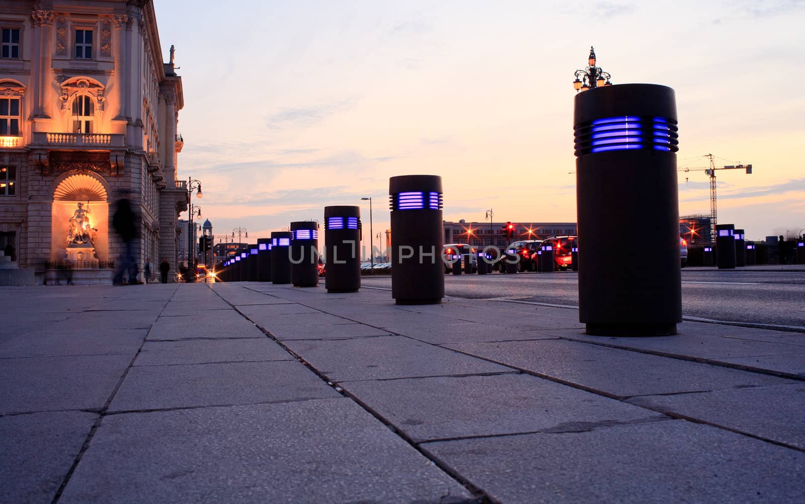 View of Trieste at sunset, Italy