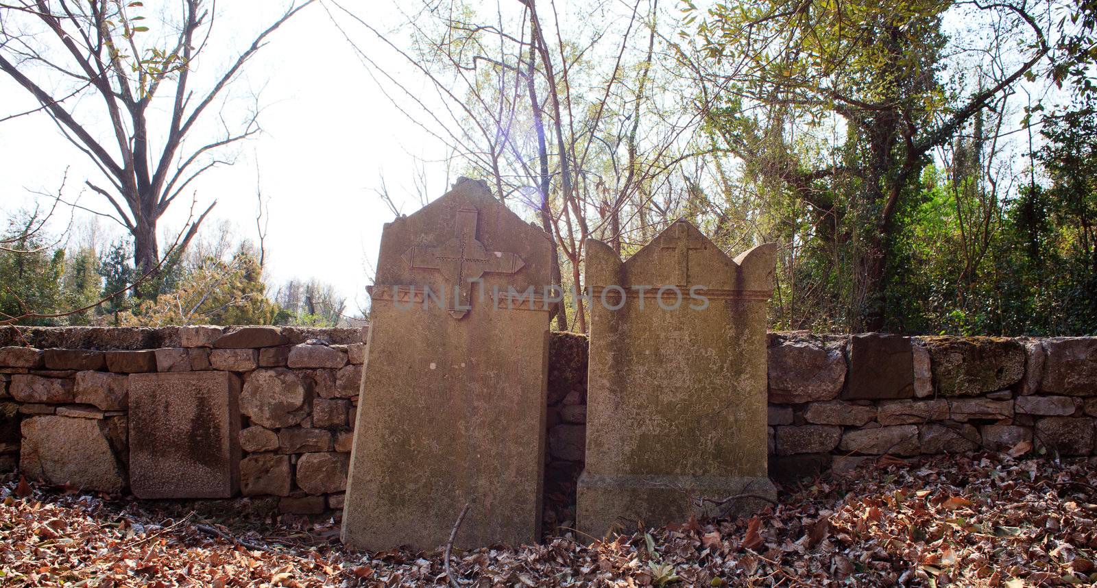 Photo of two Tombstone next to the San Giovanni in Tuba church