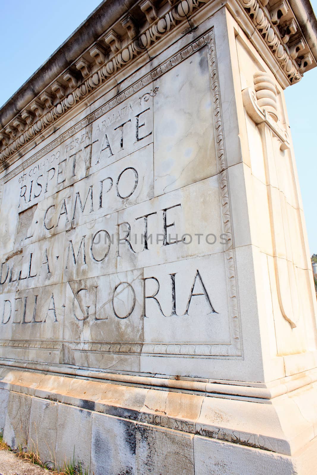War memorial monument in the Trieste territory
