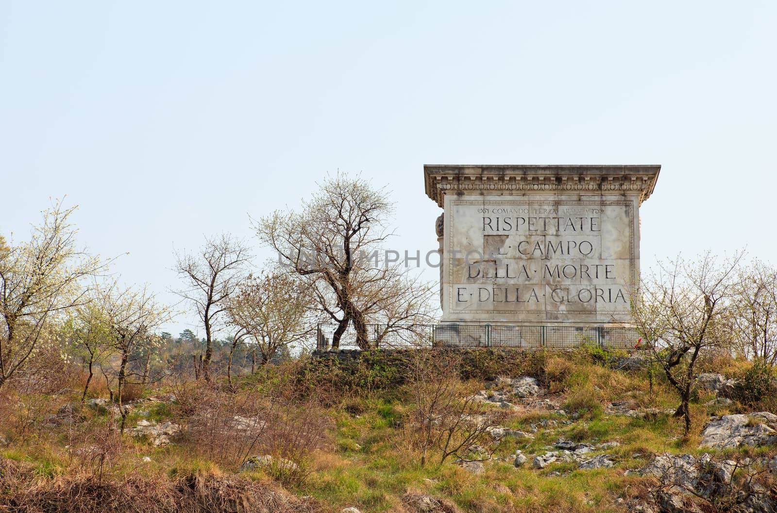 War memorial monument in the Trieste territory