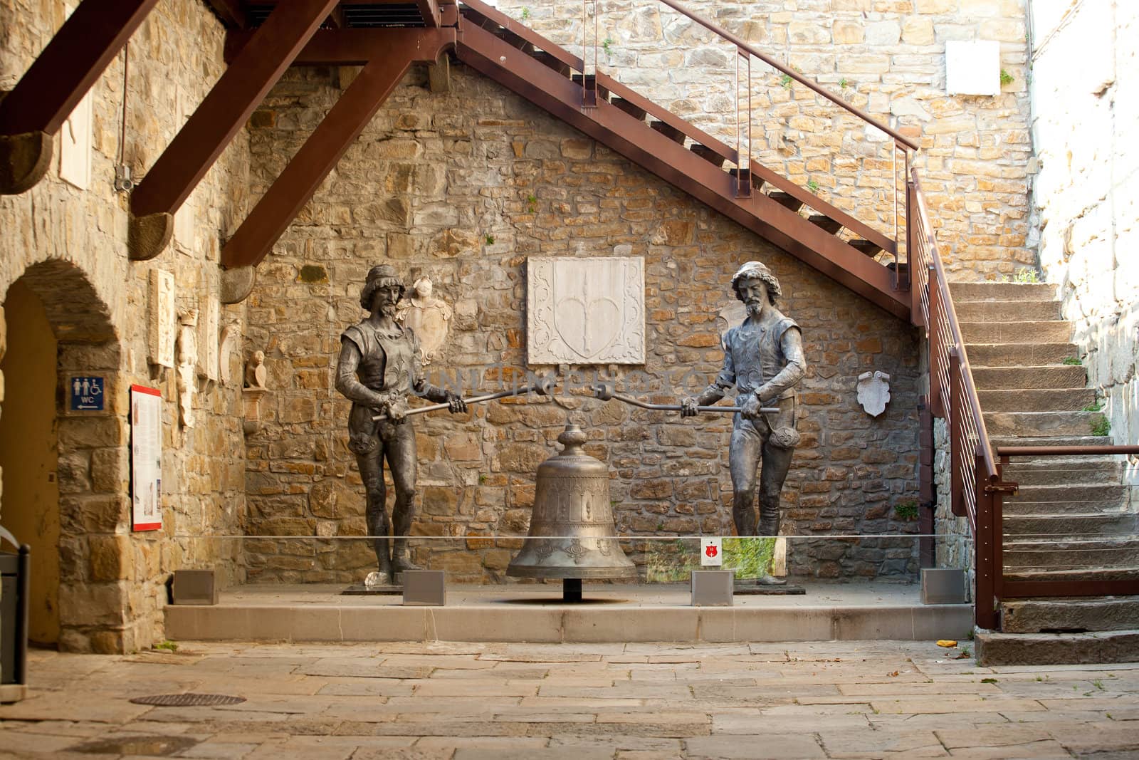 Mikeze and Jakeze statues in the St. Giusto castle, Trieste
