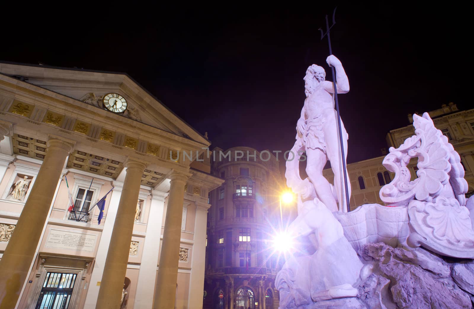 View of Stock exchange building in Trieste - Italy