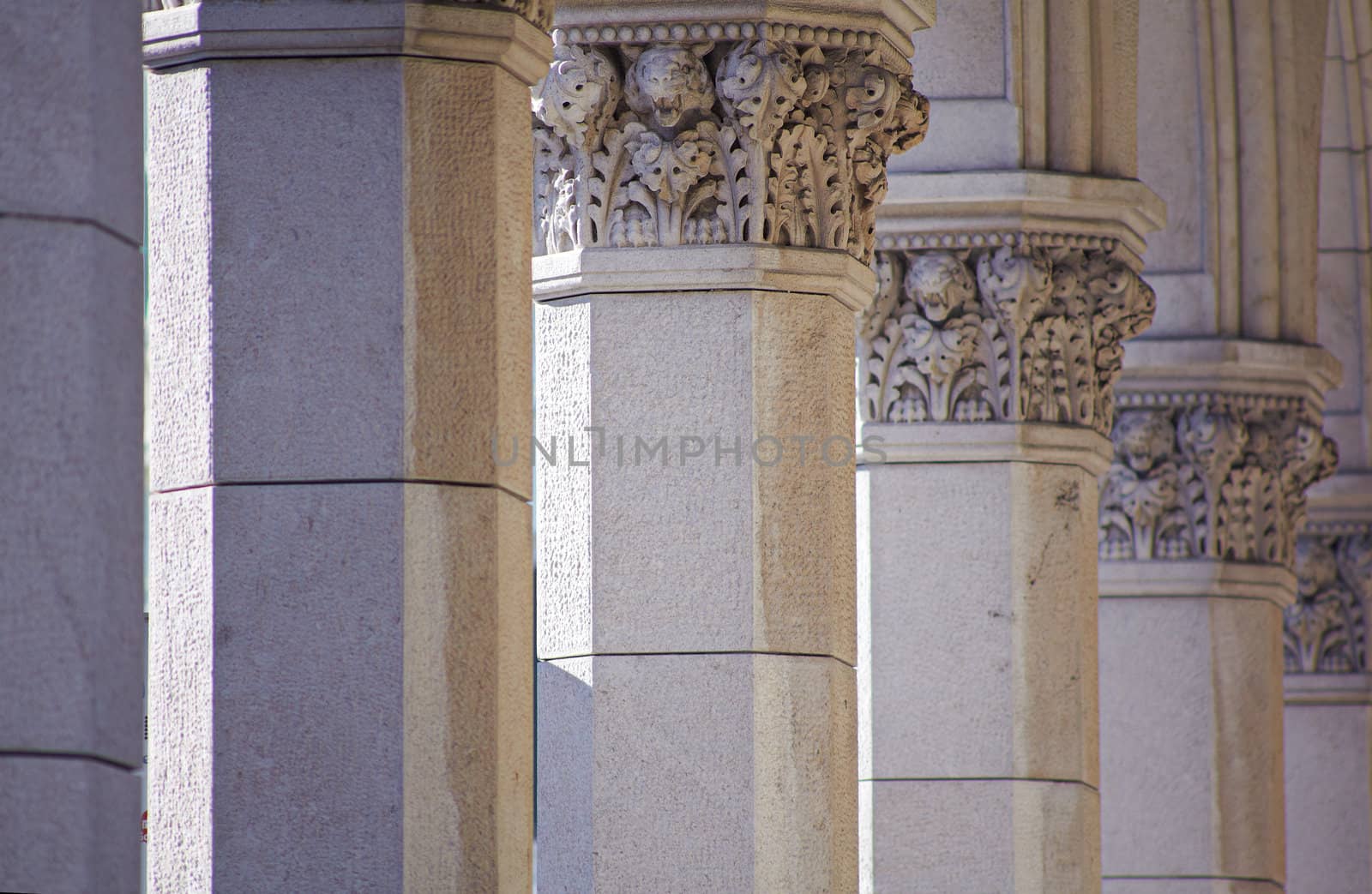 Detail of columns of the Trieste building