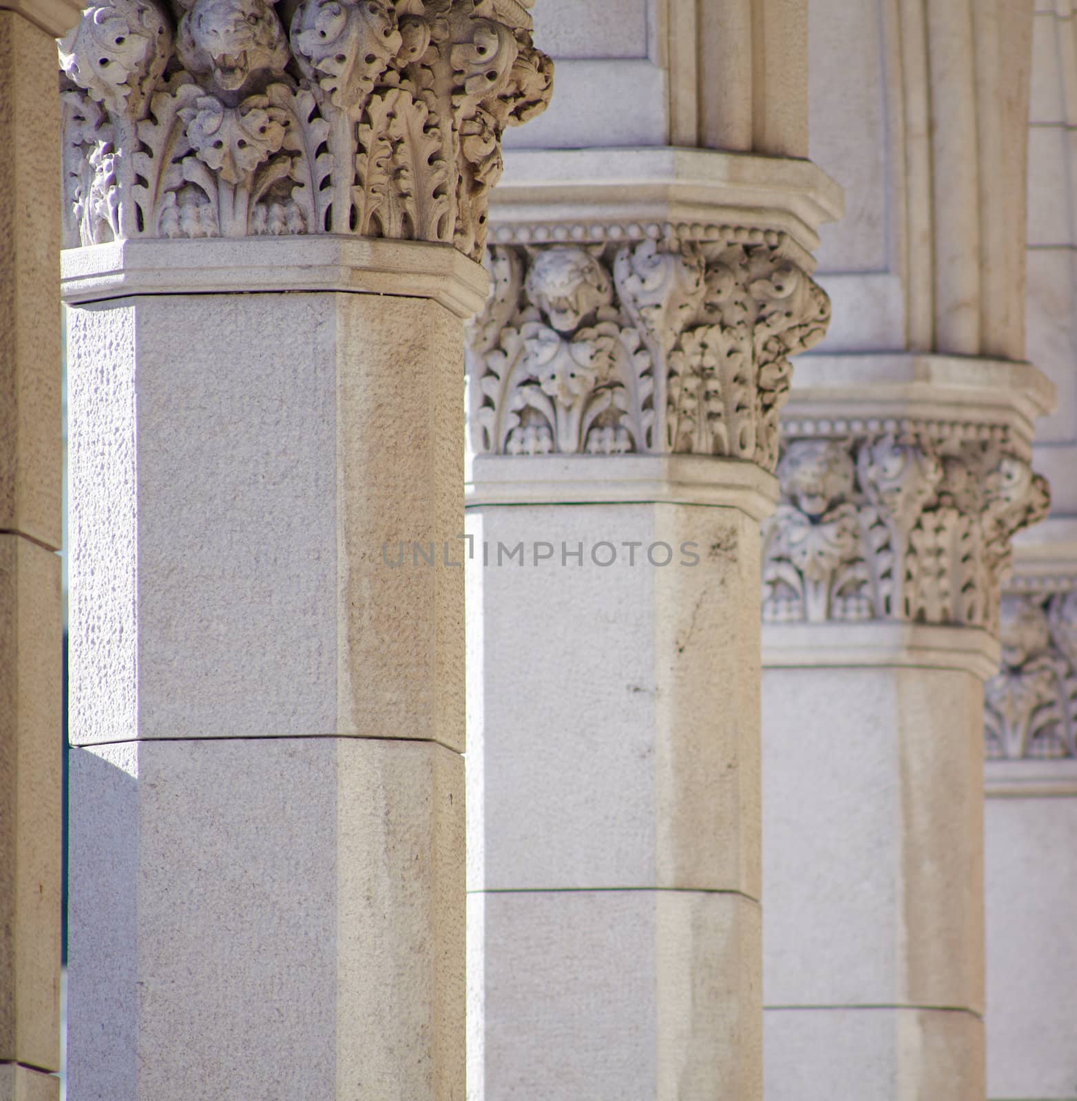Detail of columns of the Trieste building