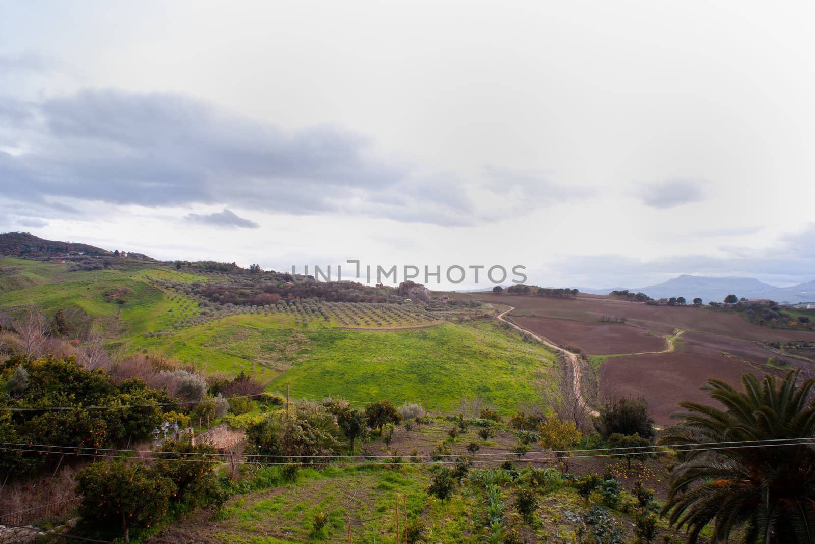 View of Countryside in Leonforte - Sicily