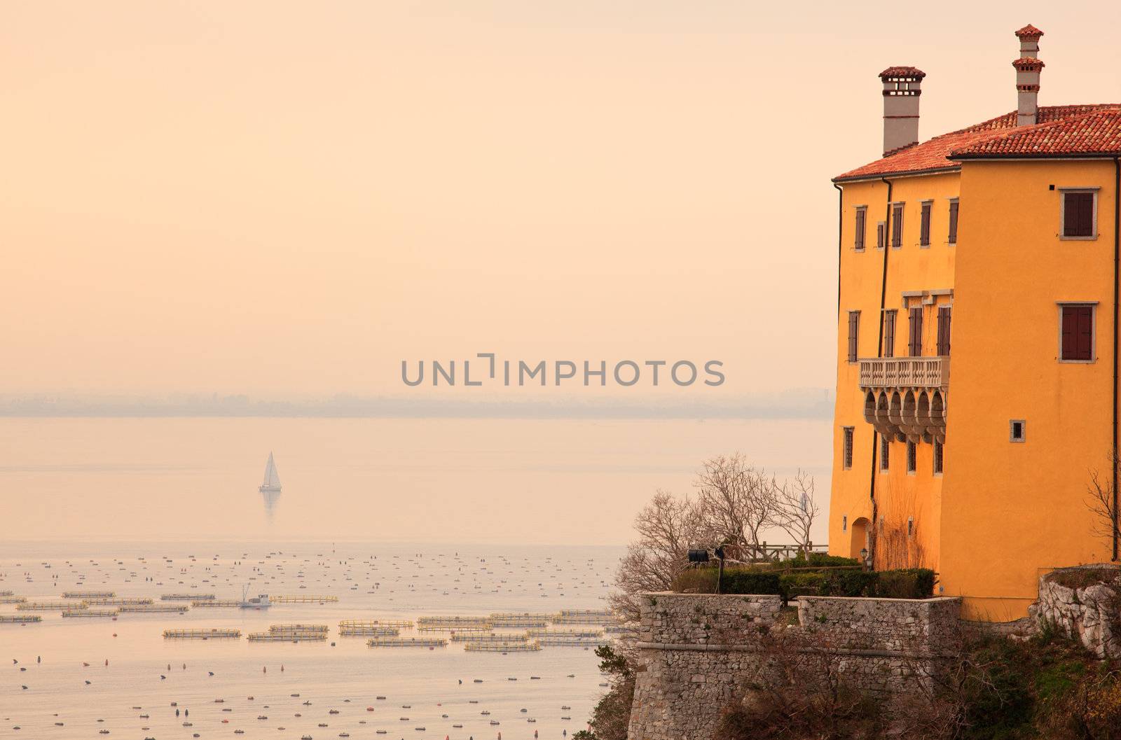 View of Duino castle near Trieste, Italy