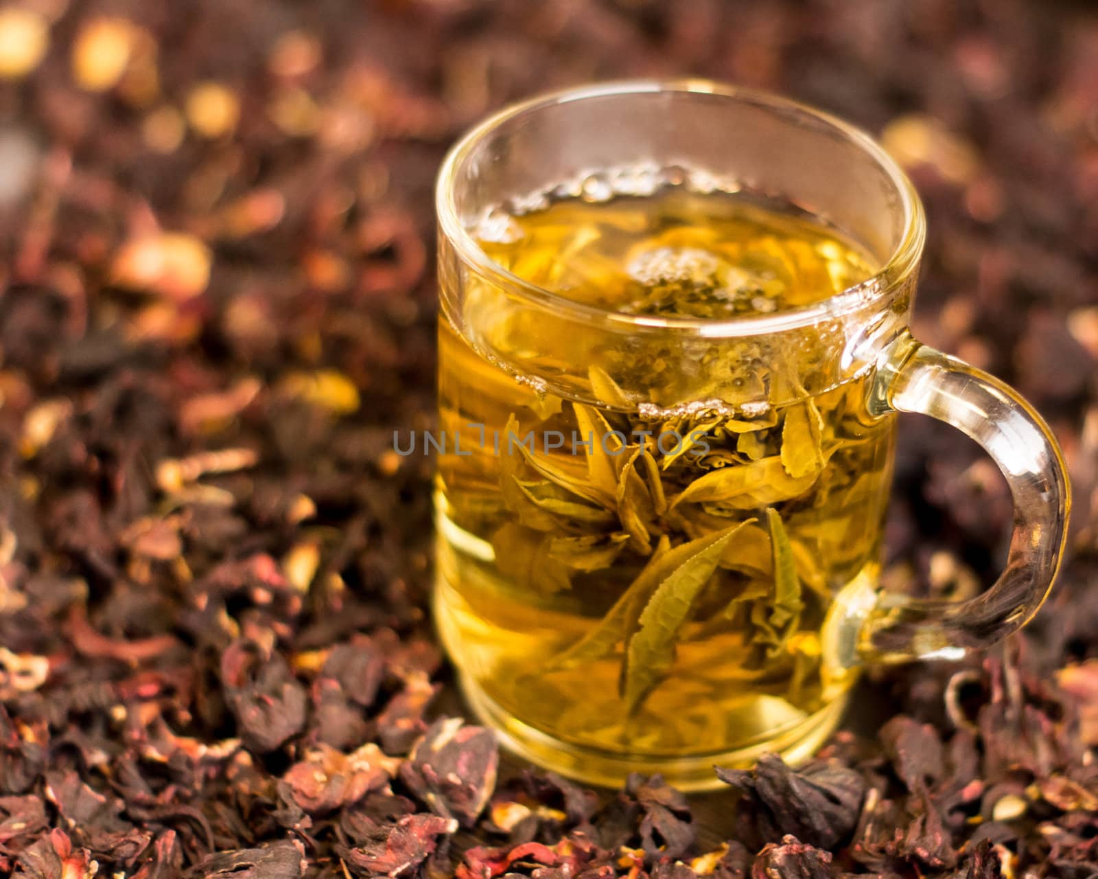 cup of green tea in the form of a flower by natochka