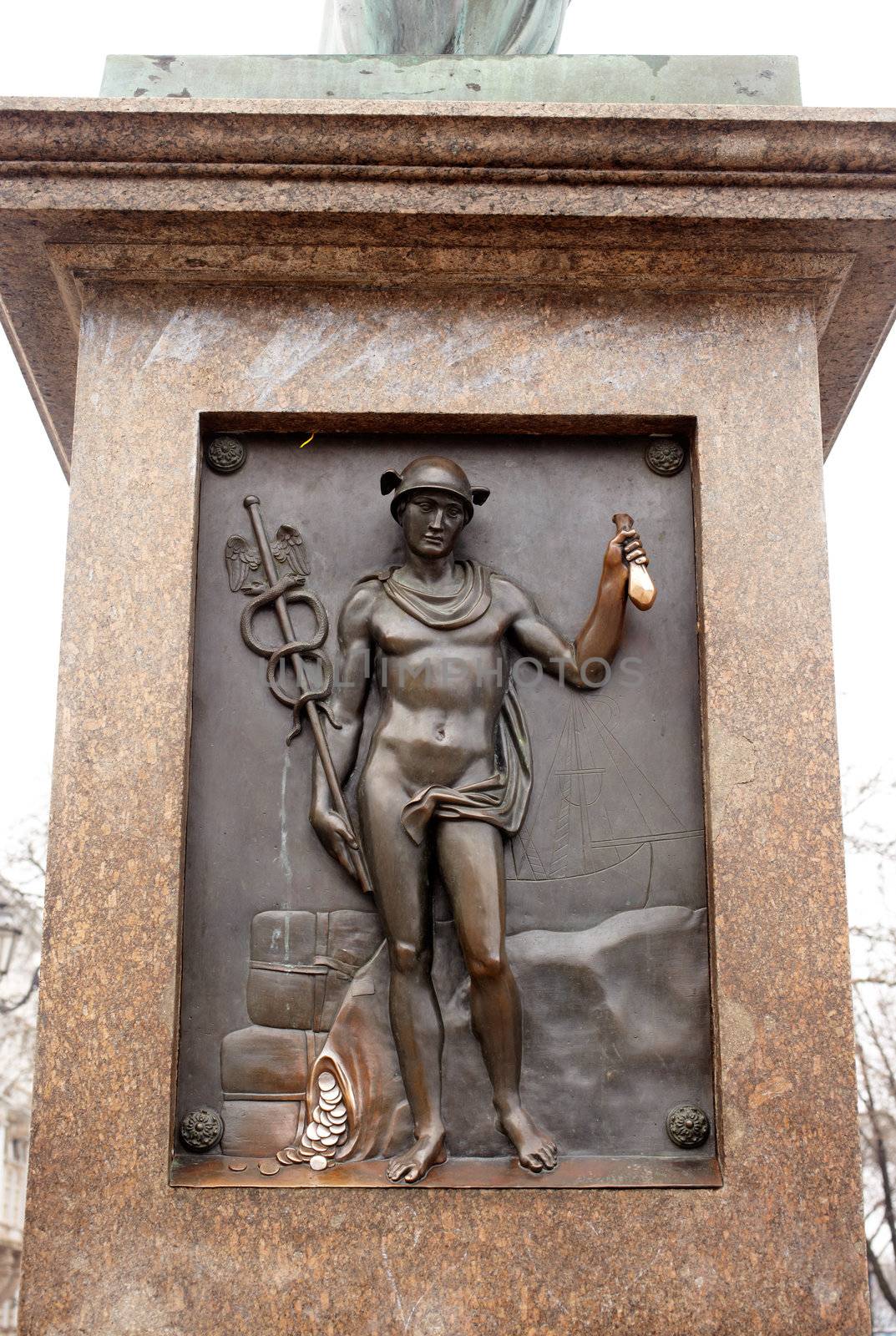 Hermes High relief on monument to Rishelie Dyuk, Odessa