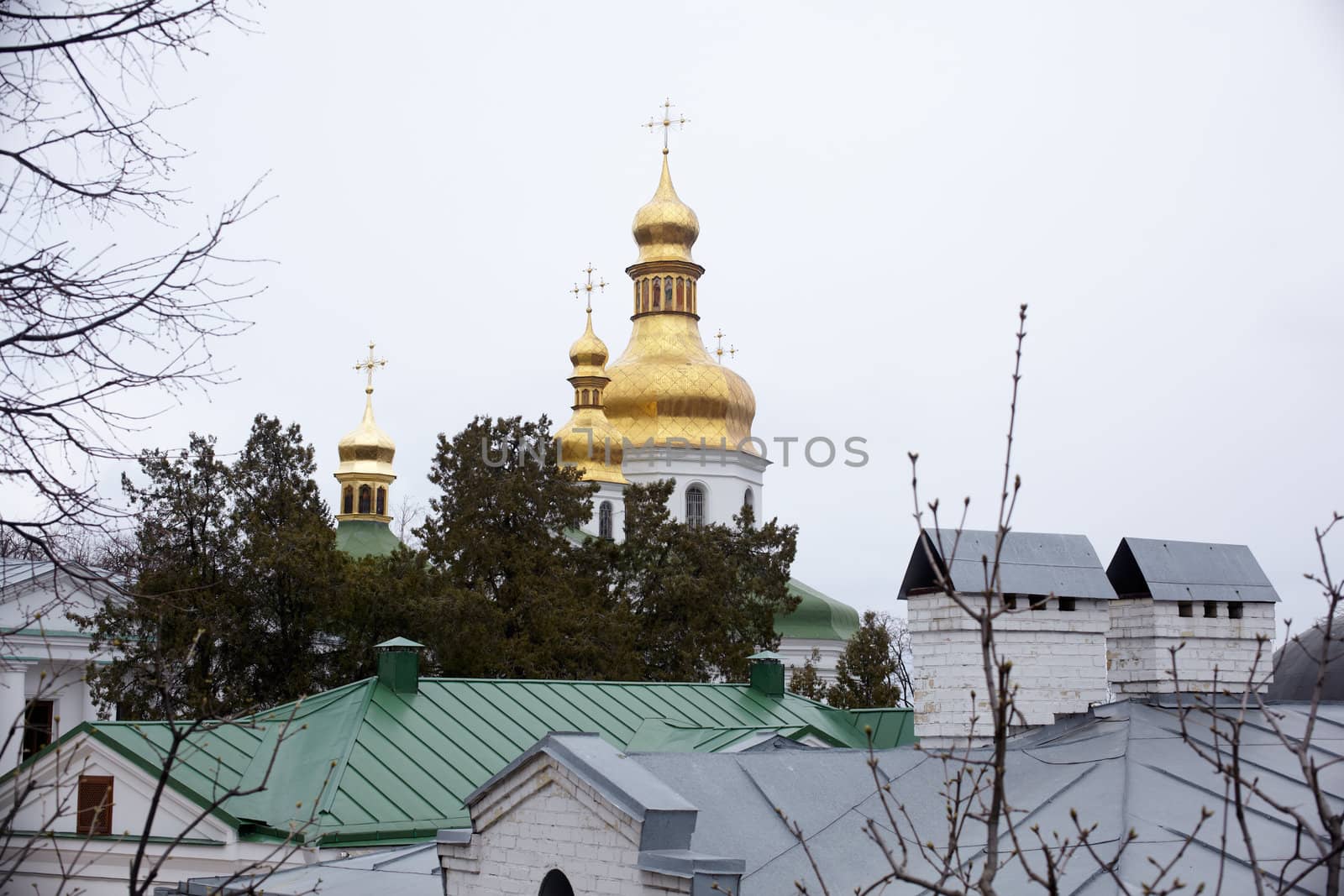 View of Pechersk Lavra monastery in Kiev, Ukraine