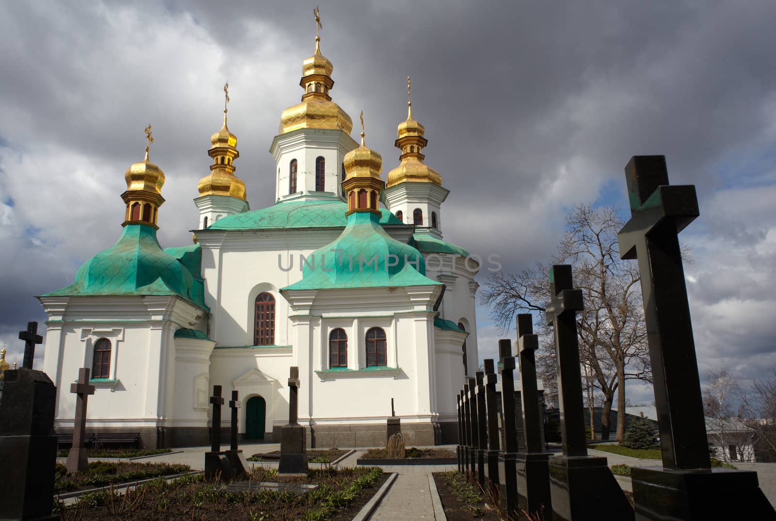 View of Pechersk Lavra cemetary in Kiev, Ukraine